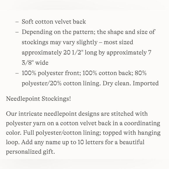 Land's End Needlepoint Christmas stocking red velvet back wool Embroidery Thomas - Picture 6 of 7